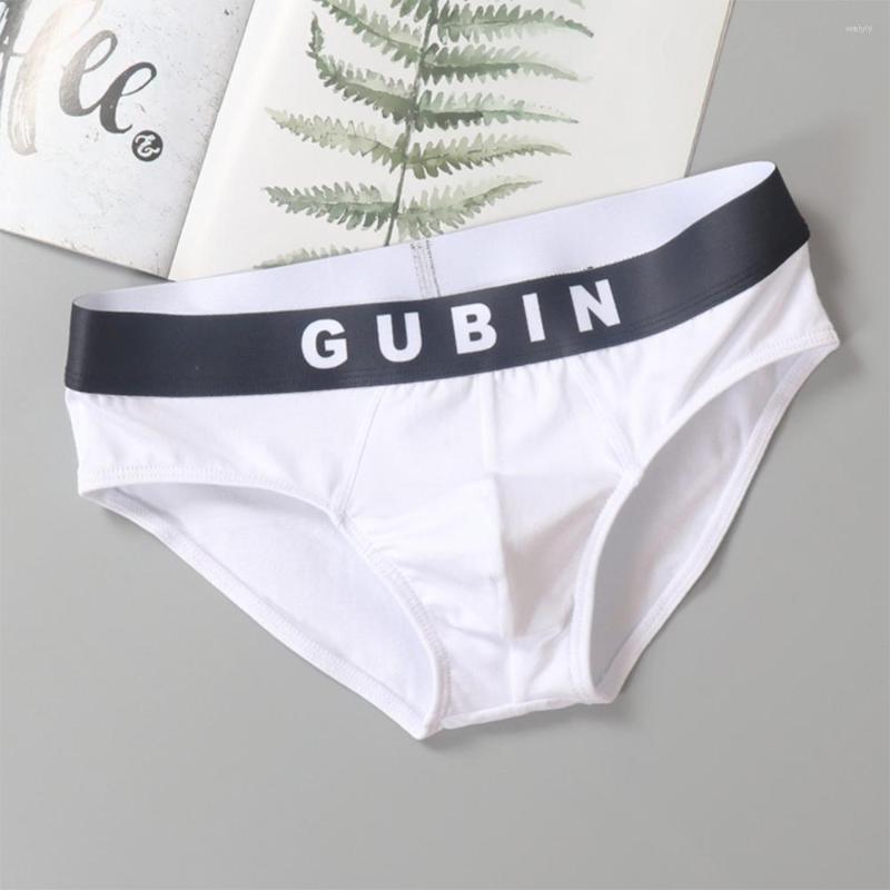 

Underpants Sexy Men 95%Cotton Low-Rise Convex Pouch Briefs Breathable Trunks Gay Underwear High Quality Sissy Panties, White