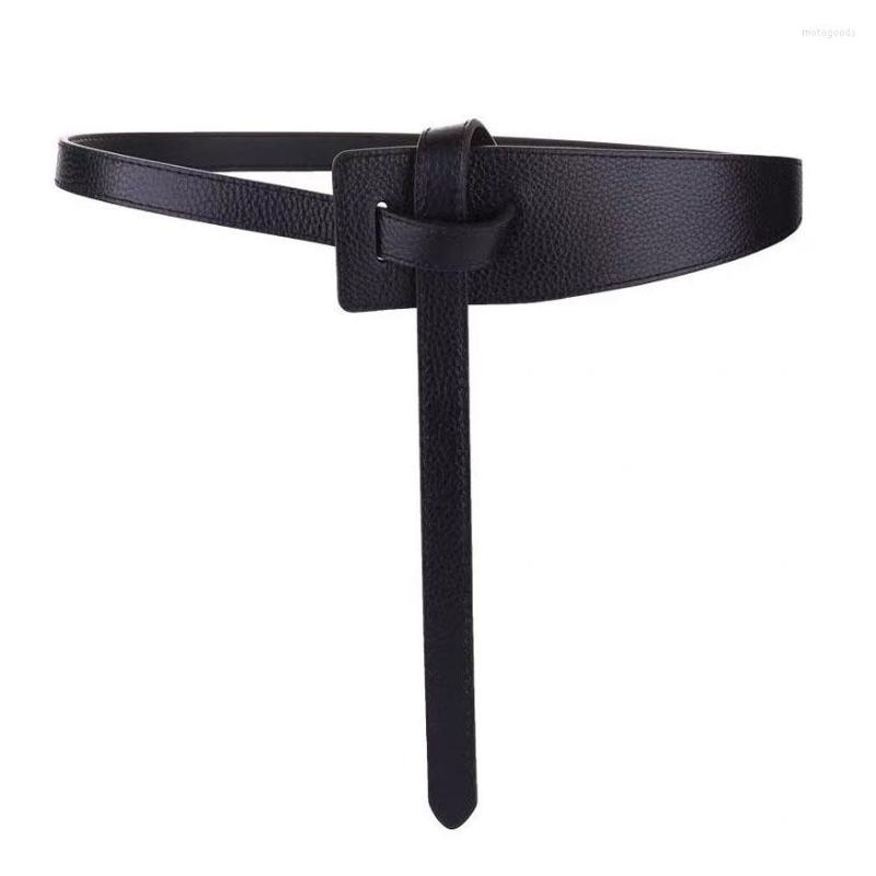 

Belts Self Tie Knot PU Leather Belt For Women Vintage Wide Cummerbunds Strap Lady Casual Dress Coat Lace-up Corset Waistband Accessory, Brown