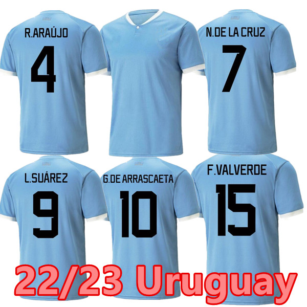 

2022 2023 Uruguay Soccer Jerseys .suarez E.cavani F. Valverde N. Nandez J.M.Gimenez De La Cruz National Team 22 23 jersey Football Shirt Uniforms Fans Player version, White