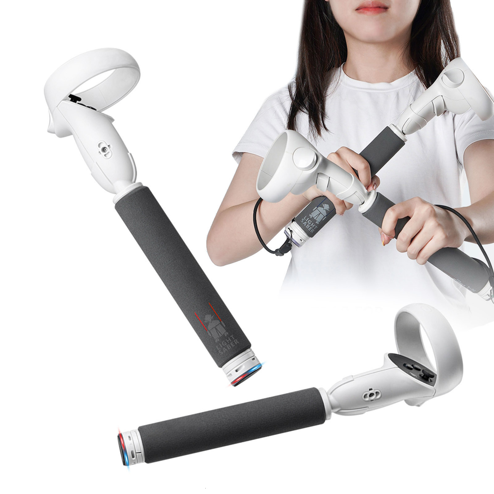 

VRAR Accessorise Long Stick VR Handle Gamepad For Oculus 2 Beat Saber Games Extension Grips Stand ForMeta 2 VR Accessories For Games 221115