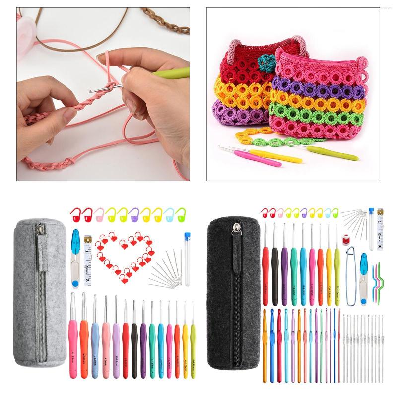 

Tattoo Needles 52/62x Crochet Hooks Set Knitting Kit With Case DIY Weave Yarn Craft