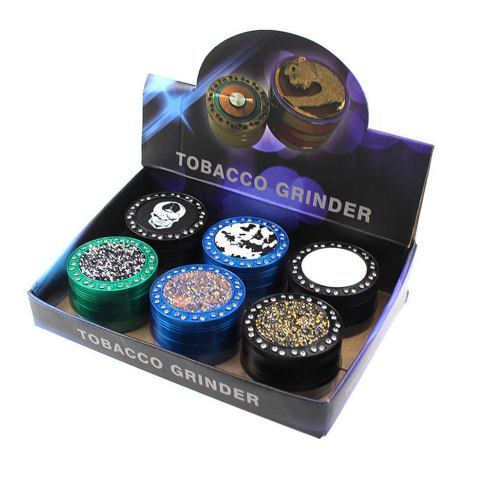 

wee grinder Shinny Colorful Grinders Metal tobacco smoke cigarette detector grinding smoking Grinder Fit Cool Gift Dry Herb