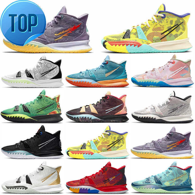 

TOP Basketball Shoes Squidward Trainers Sports Sneakers Irving 5S Sponge Sandy Creator Hendrix 2022 Chip Copa Grind Kyrie 7 Mens Horus Rayguns, Color 1