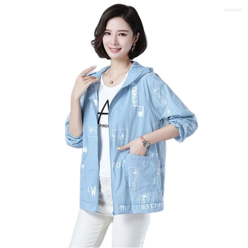 

Women's Jackets Printing Women's Sun Protection Clothes Summer Fashion Thin Section UV Ladies Jacket Hood Breathable Female Coat, Pink