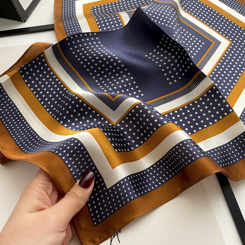 

Scarves 2022 Silk Scarf Bandana Women Square Wrap Headband Hijab Shawls Summer Lady Soft Echarpe Beach Stole