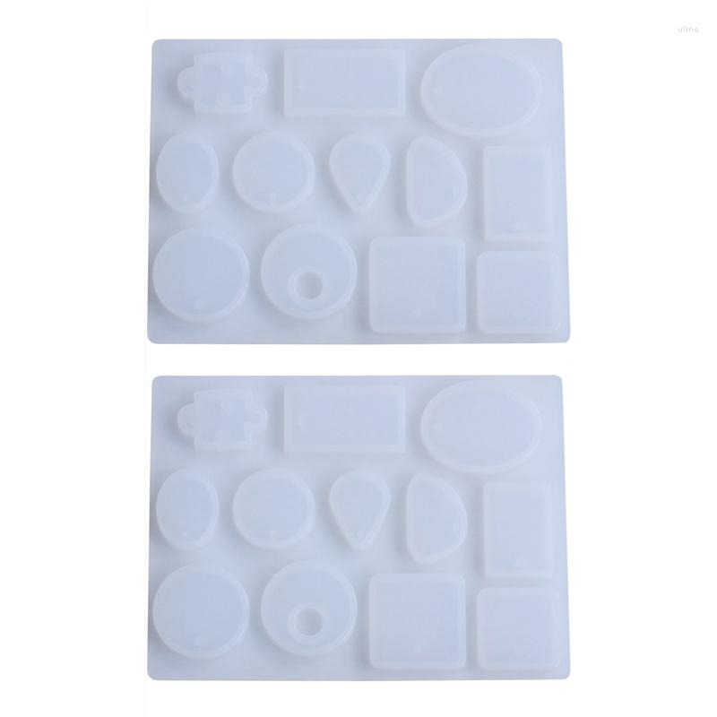 

Link Bracelets 2X 12 Designs Cabochon Silicone Necklace Pendant Resin Jewelry Making Mould DIY Hand Craft