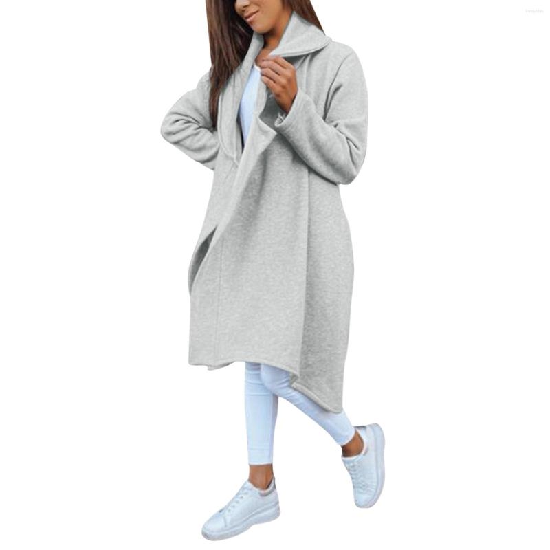 

Women' Jackets Women Casual Solid Sweatshirt Coat Button Loose Irregular Cardigan Pocket Snap Front Fleece Jacket, Dark gray