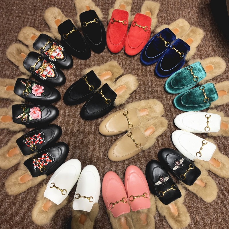 

Brand New Men Princetown Slippers Leather big size mens with soft Fur Suede Velvet Winter Slipper Loafers Mules Flat EUR38-46 with Box, Black leather with bee