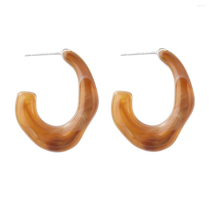 

Hoop Earrings Ins Trends Simple C Shape Earring For Women 2022 Fahion Irregular Geometry Resin Jewelry Accessoies