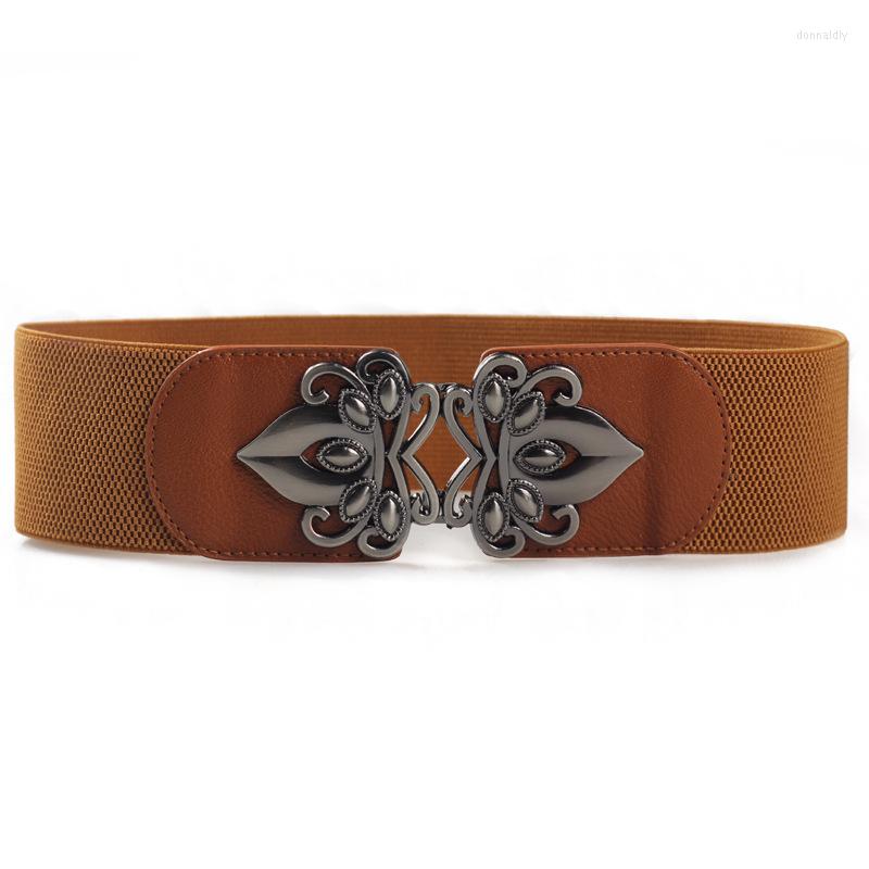 

Belts High Quality Female Women Ladies Waist Seal Solid Color Stylish Retro All-match Width Elastic ZFS0722, Black