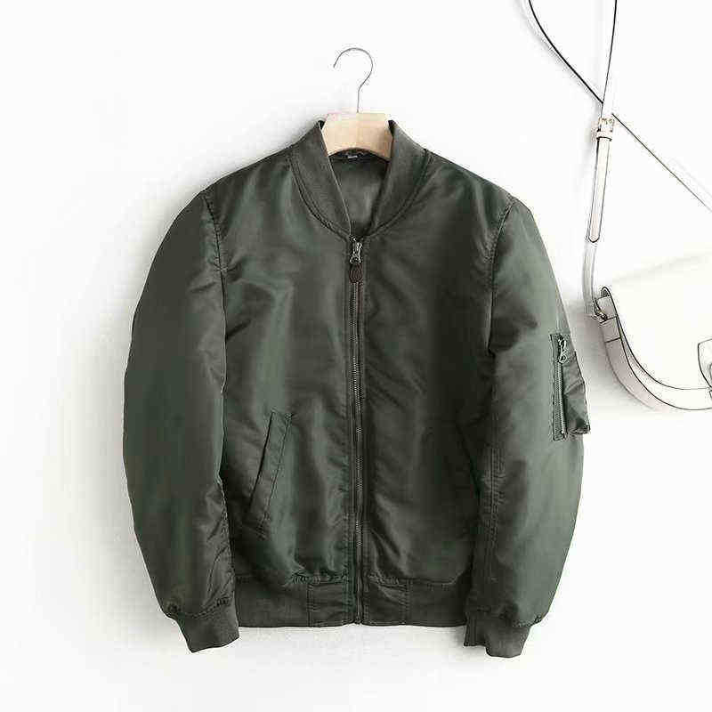 

2022 Winter Women Baseball Jackets Casual Basic Jacket Zipper Loose Bomber Jacket Female Outfit Tops Chaqueta Mujer J220727, Navy blue