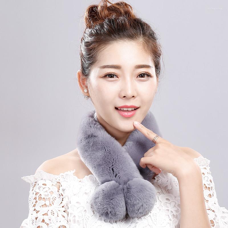 

Scarves Real Fur Neckwarmer Full Pelt Of Genuine Rex Winter Scarf For Women Vintage Grey 11 Colors S84