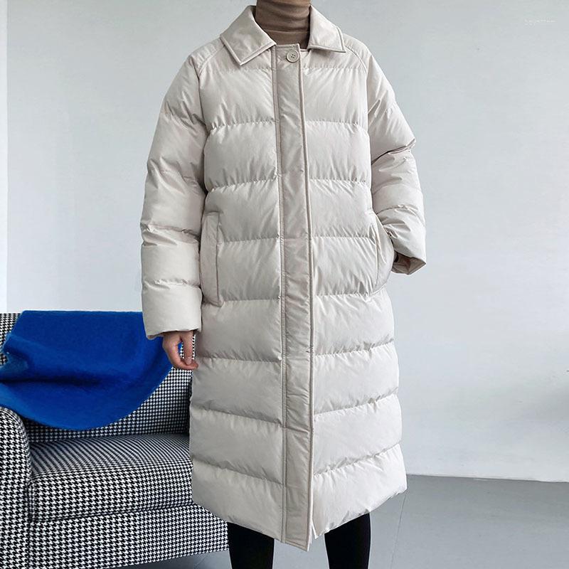 

Women's Down ZURICHOUSE 2022 Long Winter Jacket Women Thicken Warm Bubble Coat Stylish Loose Single Breasted Belted Puffer Parka Outerwear, Black