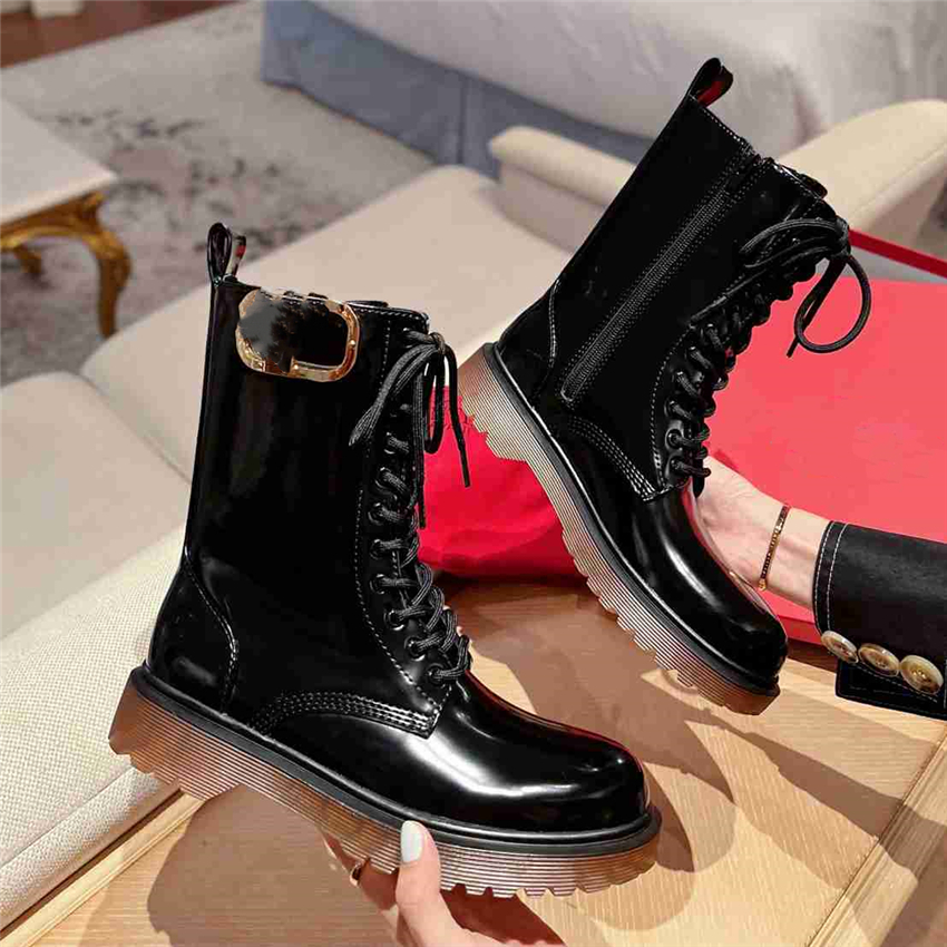 

Fashion Designer Women Boots Valentinoity High Heels Knight Martin Leather Wool Winter Warm Black Party Wedding Flat Shoes 04-01