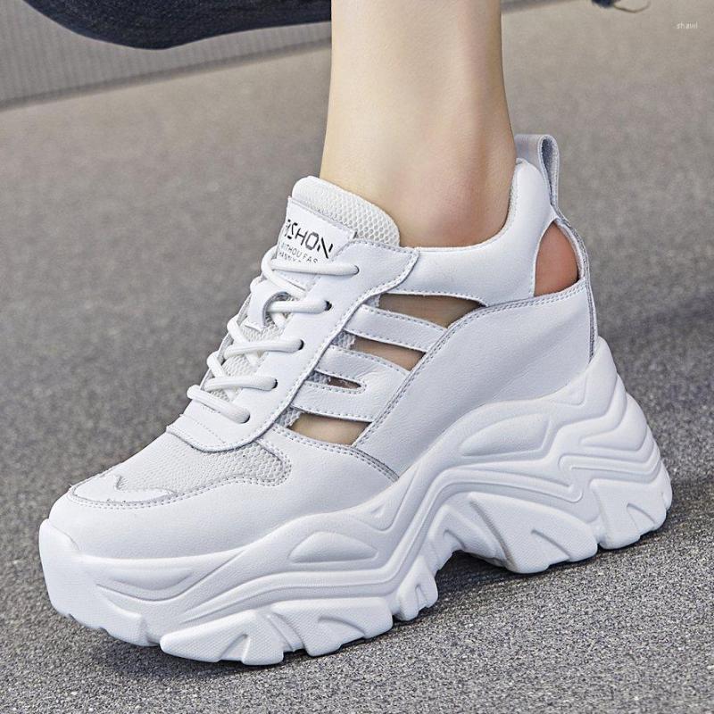 

Sandals Summer Sport Women Cow Leather Round Toe Platform Wedge Fashion Sneaker Boots Comfort High Heel Travel Shoe Punk 34 39, Black