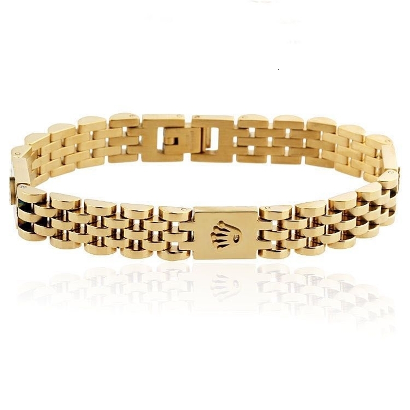 

Luxury Fashion Speedometer Men Bangle Bracelet Charm Bracelet Men Crown Gold Chain Bracelet Men Watch Jewelry Accessories 210716