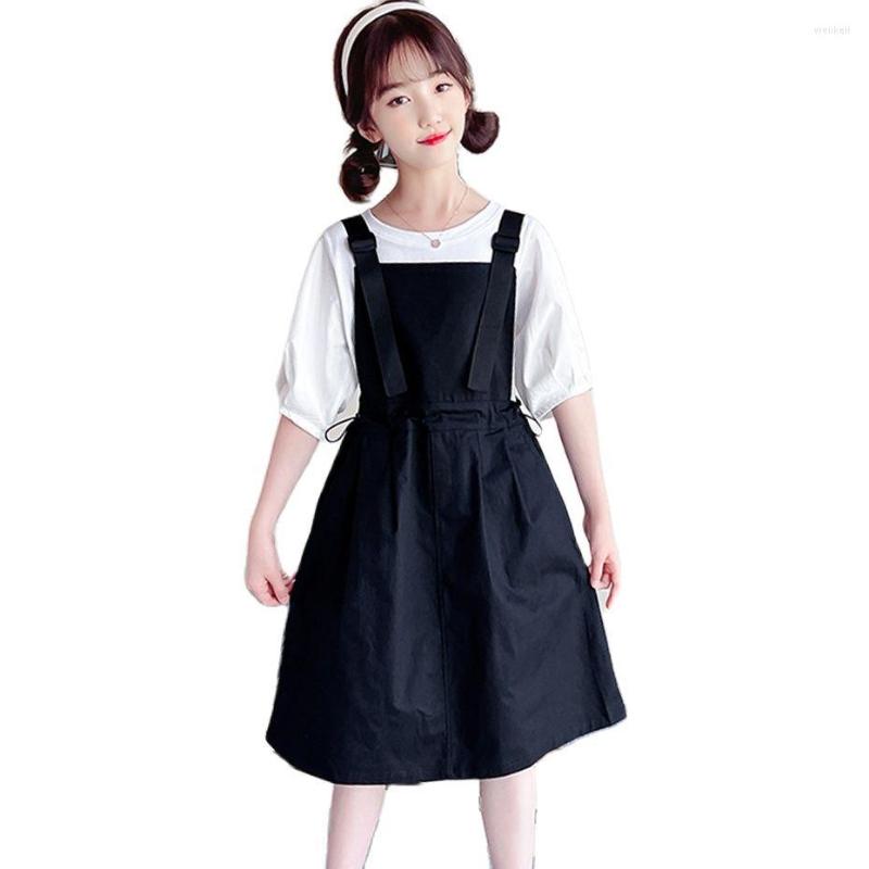 

Clothing Sets Girls Summer Clothes Tshirt Jumpsuit Solid Color Girl Teenage Children Tracksuit, 04a2291-2