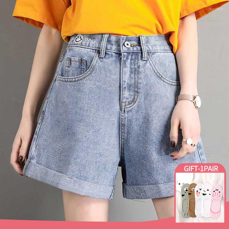 

Women' Shorts Loose High-waist Denim Pants Summer Korean Women Light Blue Thin Section Trend A-line Wide-leg Short