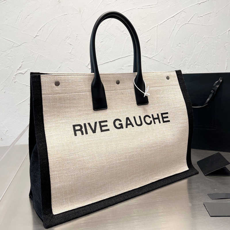 

Evening Bags Luxury Designer Rive Gauche Handbags Women Tote lou Shopping bag Top Quality Canvas Totes Large Beach bag woody Travel Cross Body Shoulder, Beige