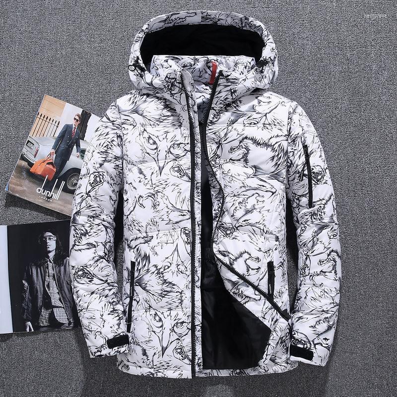 

Men's Down Winter Jacket Men Parkas Coat White Duck Hooded Snow Thick Warm Puffer Windbreaker -XXXL, Black