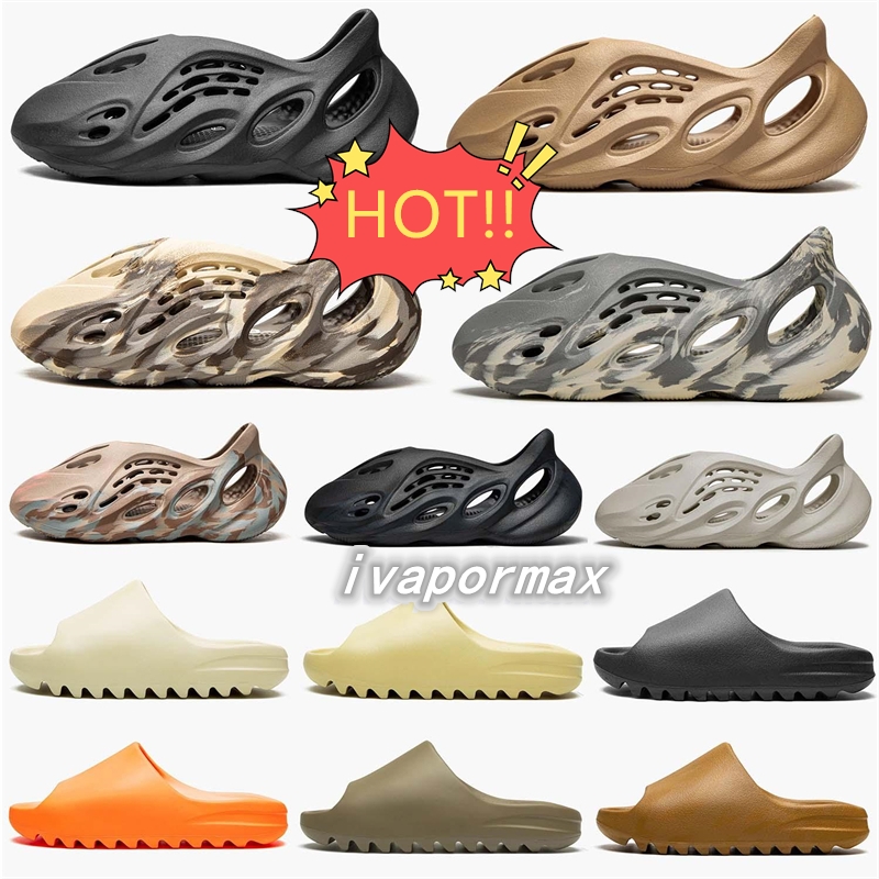 

yeezies Slippers Designer Men Women Sandals yezzzy slide Slipper bone Resin Desert Sand foam runner Ararat Rubber clog West Summer west Brown Flat yzzzys slide b3cq#, Beige