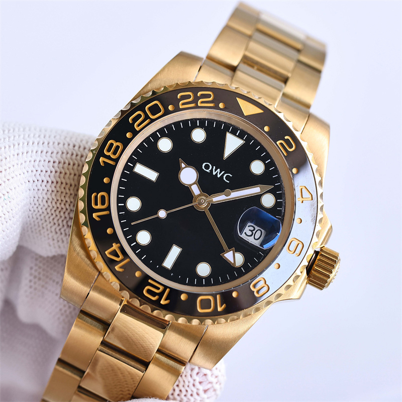 

2022 fashion steel belt GMT automatic mechanical watches men business straight wrist luxury brand wrist watch manufacturer, Color 12