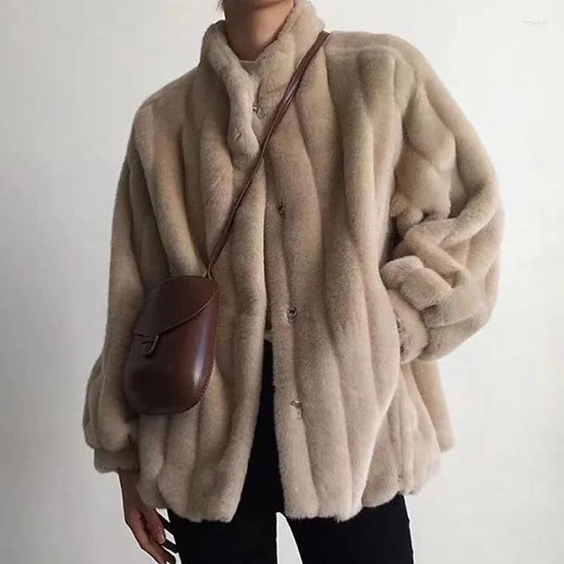 

Women' Fur 2022 Autumn Winter Faux Mink Coats Womens Warm Velvet Jacket Woman Long Parka Coat Female Sleeve Outwear Tops, Khaki regular