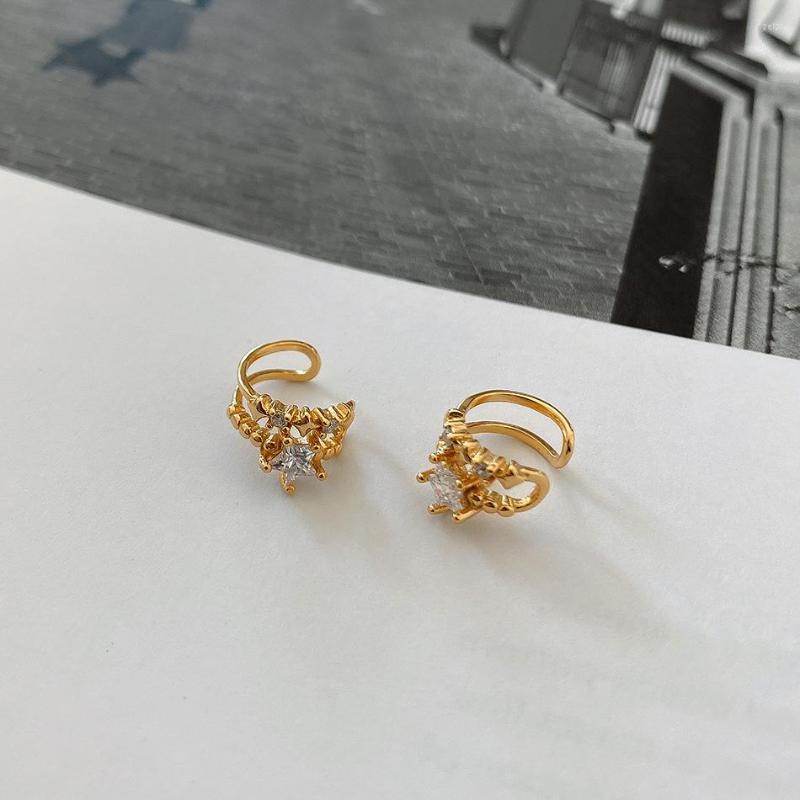 

Backs Earrings YPAY 1 PC Real 925 Sterling Silver Ear Cuff For Women INS Simple Star Zircon Clip Without Piercing Jewelry YME873