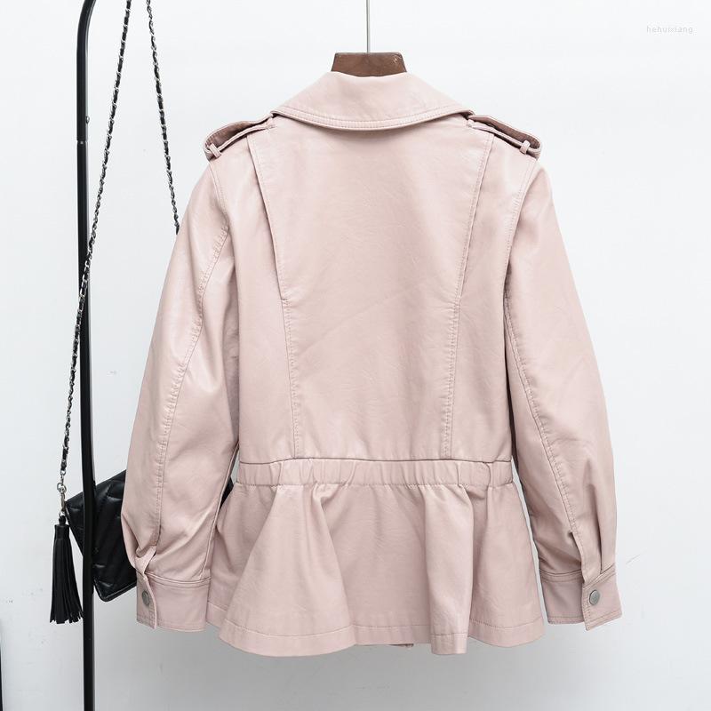 

Women' Leather Women' Jacket Coat Female Faux PU Spring Autumn Women Clothes 2022 Korean Tops Veste Cuir Femme ZT4539, Black