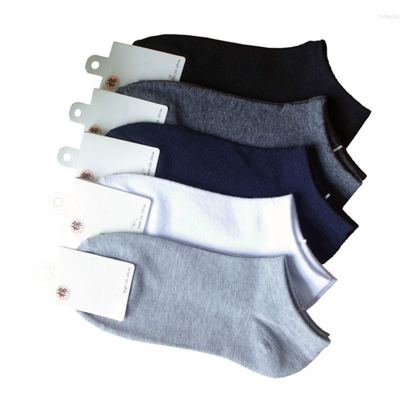 

Men's Socks 10Pcs 5Pair Solid Cotton Men Invisible Ankle Breathable Thin Boat Sock No Show Size EUR 38-43, Black