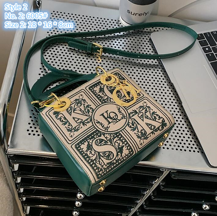 

Wholesale ladies shoulder bag 3 styles this year's popular color contrast fashion backpack trend letter mobile phone coin purse sweet exquisite embroidered handbag, Green-6005#-style 2-kosk