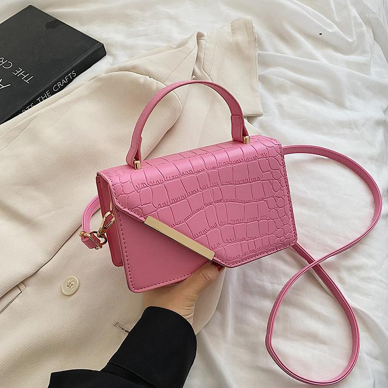 

Evening Bags 2022 Small Stone Pattern PU Leather Shoulder For Women Summer Fashion Crossbody High Quality Handbags Bag, White