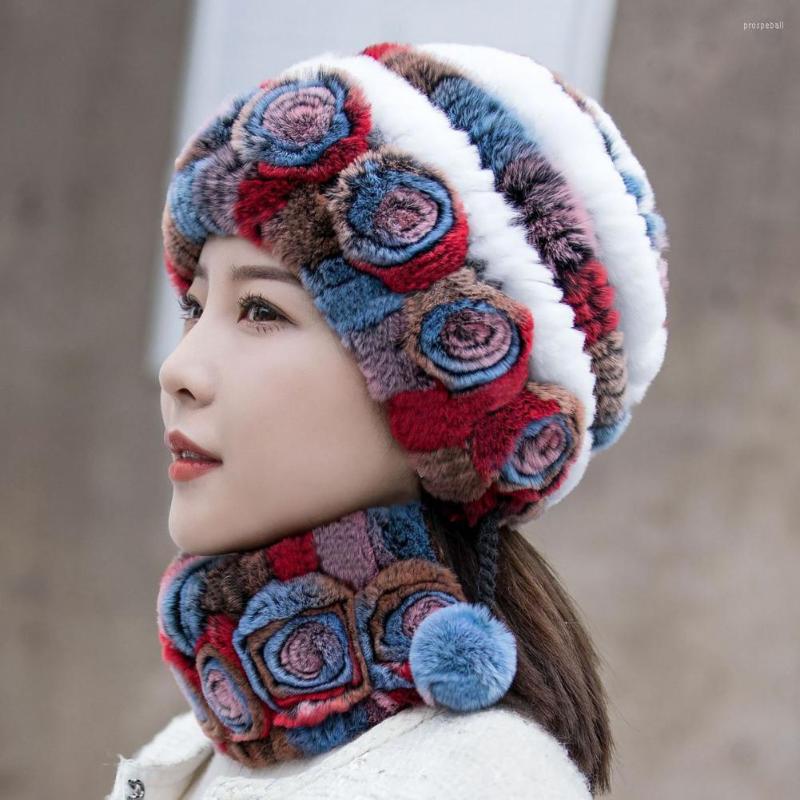 

Berets Women Hat Collar Set Regular Fit Cozy Portable Soft Neck Protection Winter Cap Scarf Keep Warm, White