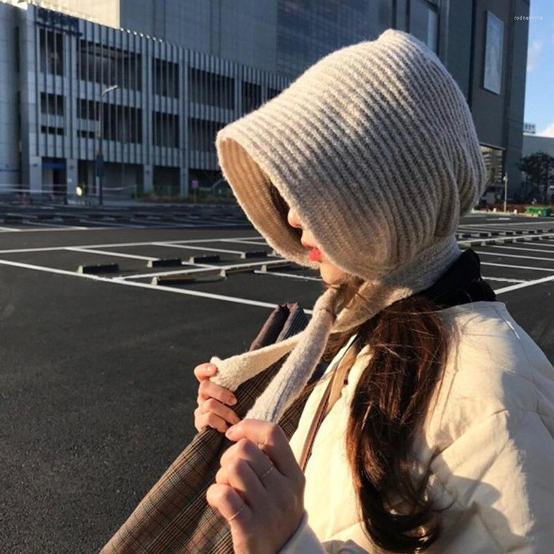 

Berets Winter Beanies Women Retro Ear Protection Warm Hat Simple Balaclava All-match Caps Trendy Womens Lovely Korean Beanie, Black