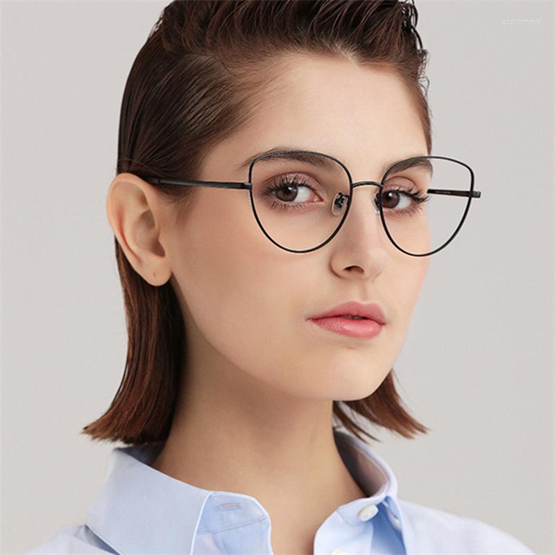 

Sunglasses Rose Silver Cat Eye Frame Women Anti Blue Light Alloy Optical Reading Glasses Trendy Hyperopia Eyeglasses Plus 1- 6