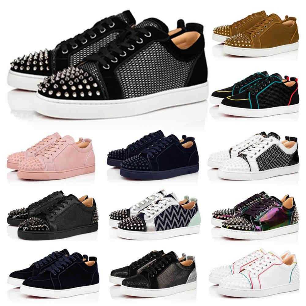 

ers Christians Red-Bottoms Men Women Casual Shoes Spikes Suede Sneakers Classic Leather Flat Platform Trainers Luxury All-match Stylist Shoe