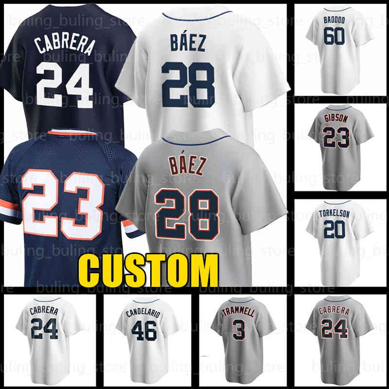 

24 Miguel Cabrera Baseball Jersey 28 Javier Baez Kirk Gibson Tigers Jonathan Schoop Akil Baddoo Eric Haase Detroit Spencer Torkelson Willi Castro 17 Austin Meadows, Men cool base(lh)