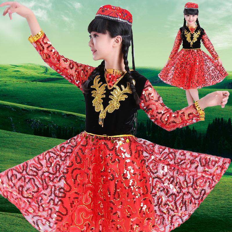 

Stage Wear Chinese Folk Dance Costume Clothing Hanfu Girls Kids National Ancient Traditional Costumes FF1971, Picture shown