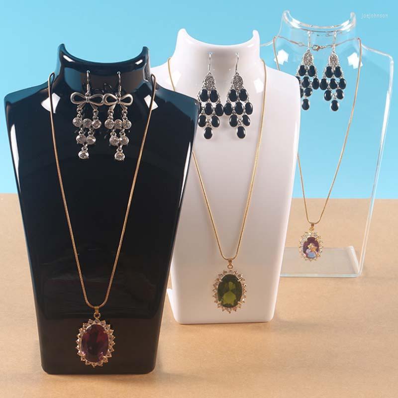 

Jewelry Pouches Mordoa Three Colors Mannequin Necklace Pendant Display Stand Holder Show Decorate Shelf