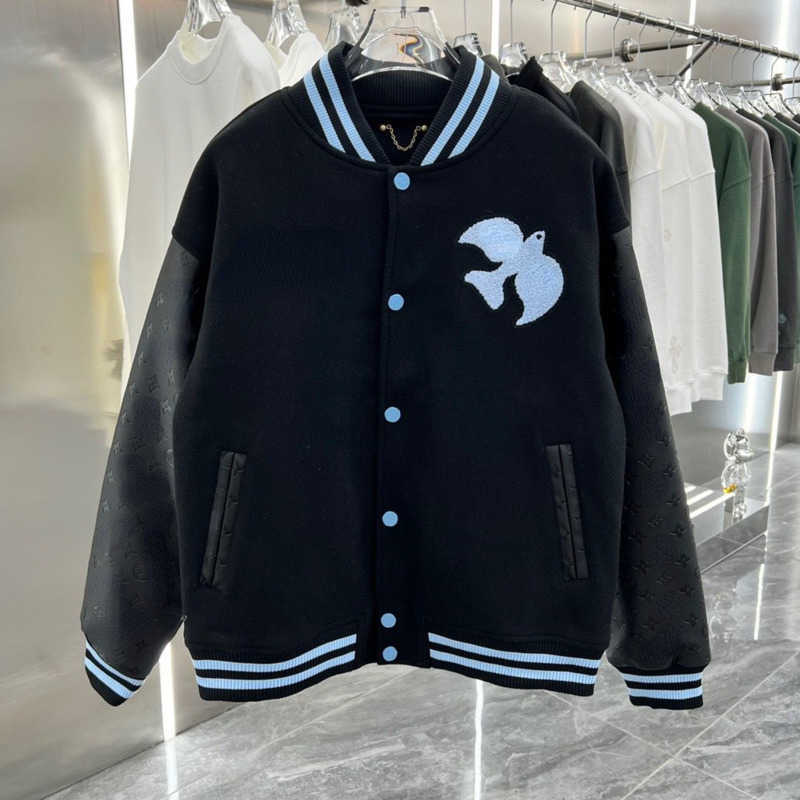 

Higher version baseball jacket V designer jackets mens simple cardigan wool coat fashionable long sleeve top outdoor sportswear, Black1-usa size