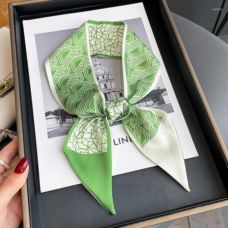 

Scarves Luxury Scarf Women Hair Fashion Long Accessories Brand Design Lady Bag Silk Elegant Bandana Foulard Sjaals
