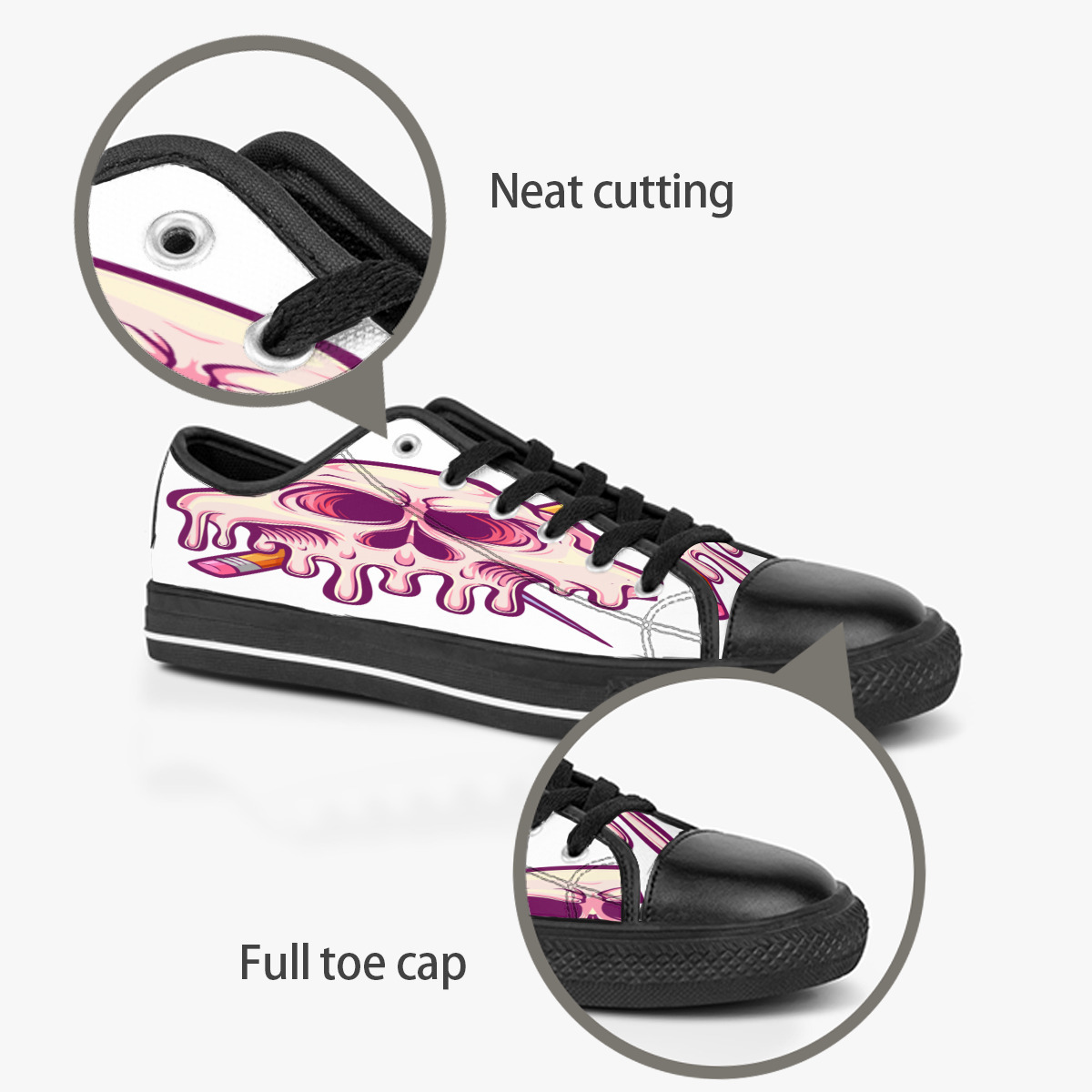 

Custom shoes Classic Canvas Low cut Skateboard casual triple black Accept customization UV printing low mens womens sports sneakers Breathable color 128, Notice