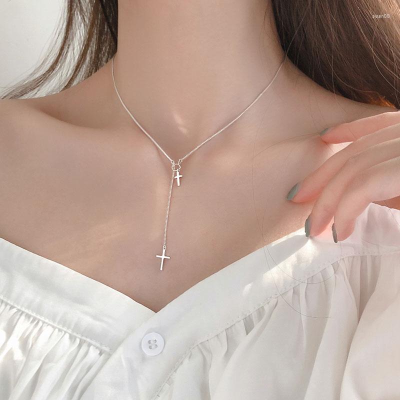 

Chains Sam Panda Cross Long Chain Pendant Necklace Fashion Sweater Simple Jewelry For Women Accessories