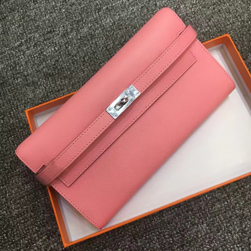 

Designer Kellies Purses Handbags Day Clutches Bag Autumn And Winter New H Family Wallet Palm Print Top Real Leather Medium Long Handbag 2412, Dark gray