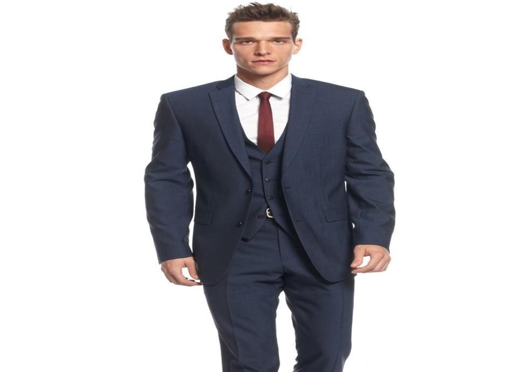 

Side Vent Groom Tuxedos Navy Blue Groomsmen Notch Lapel Man SuitBridegroomWeddingPromDinner Suits JacketPantsTieVest3849246, Custom made other color