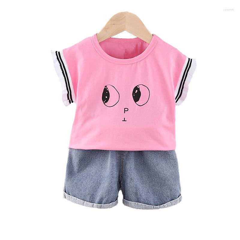 

Clothing Sets Fashion Infant Baby Girls Clothes Summer Short Sleeve Tops T Shirts Pink Toddler Girl Pants Child