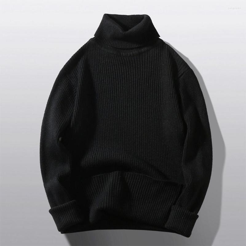 

Men's Sweaters Men Plain Turtleneck Knitted Sweater Winter Warm Slim Fit Pullover Solid Long Sleeve Jumper Yougth Knitwear Tops A50, Black