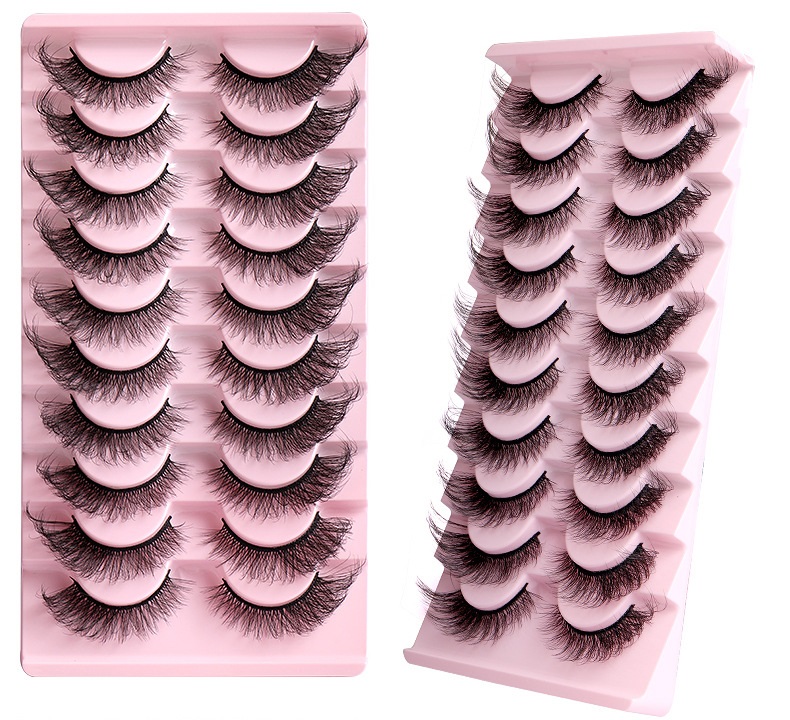

Handmade Reusable Curly False Eyelashes Naturally Soft and Vivid Messy Crisscross Multilayer Thick Winged Fake Lashes Eye End Lengthening Eyes Makeup