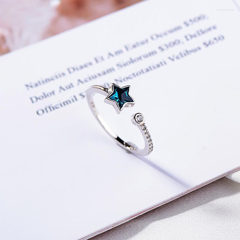

Wedding Rings Summer Beach Vacation Knuckle Crystal Star For Women Girls Adjustable Finger Ring Charm Jewellery Wholesale Gifts