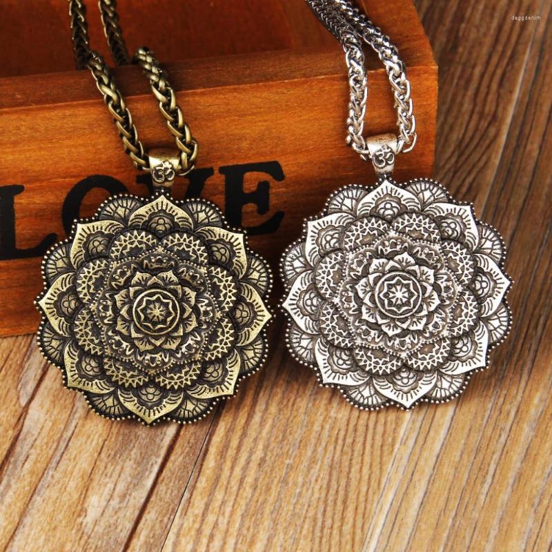 

Pendant Necklaces Mandala Flower Necklace Women Yoga OM Jewelry 5 Pcs